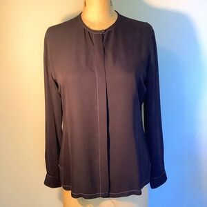 Vintage Ann Taylor Silk Blue Blouse -10